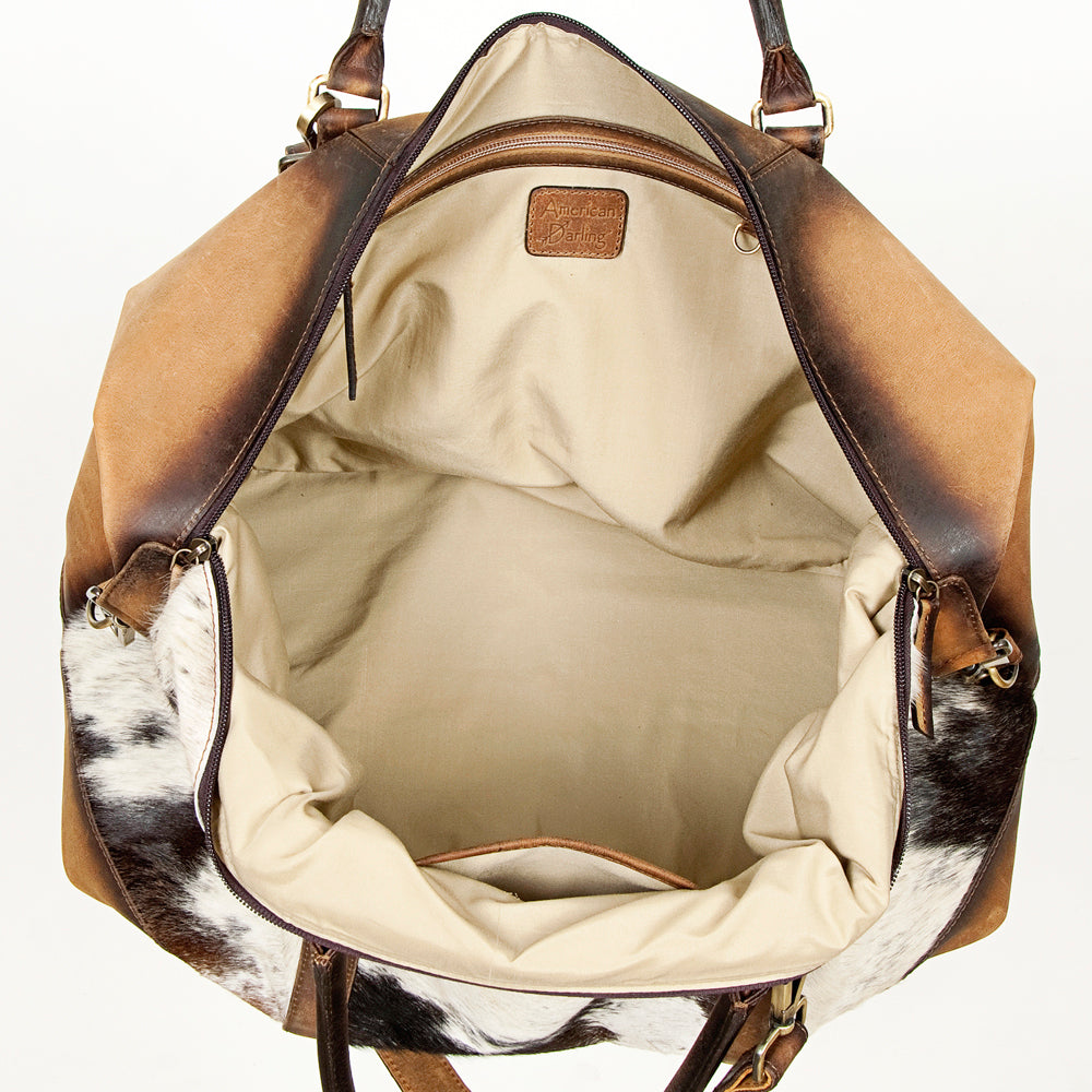 LC-ADBGI134 Duffel Hair On Genuine Western Leather Women Bag