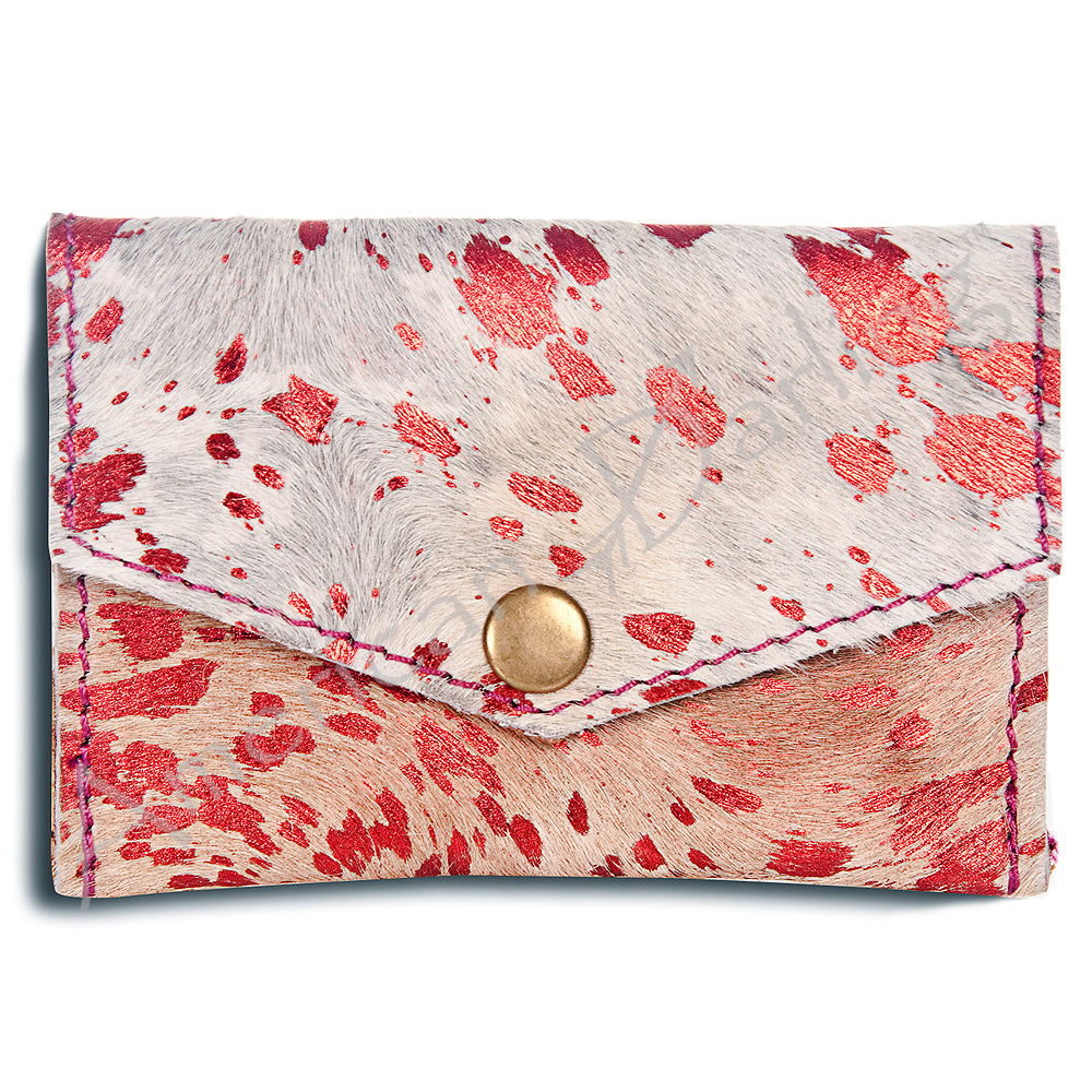LC-ADBGZ141 Hair-On Cowhide Coin Purse - Western Leather Mini Wallet