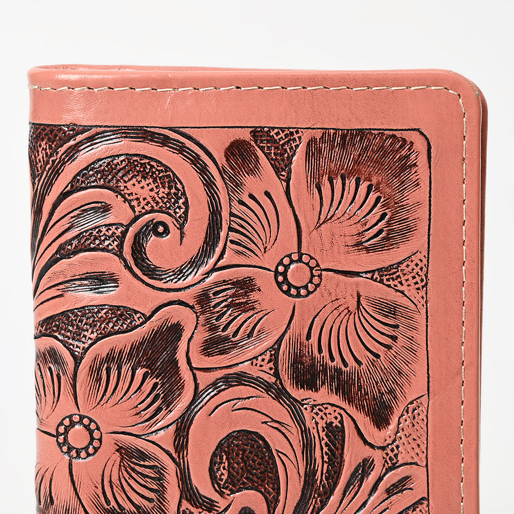 ADBG1269 American Darling Hand-Tooled Genuine Leather Western Wallet Handbag - Floral Carved Women Wallet