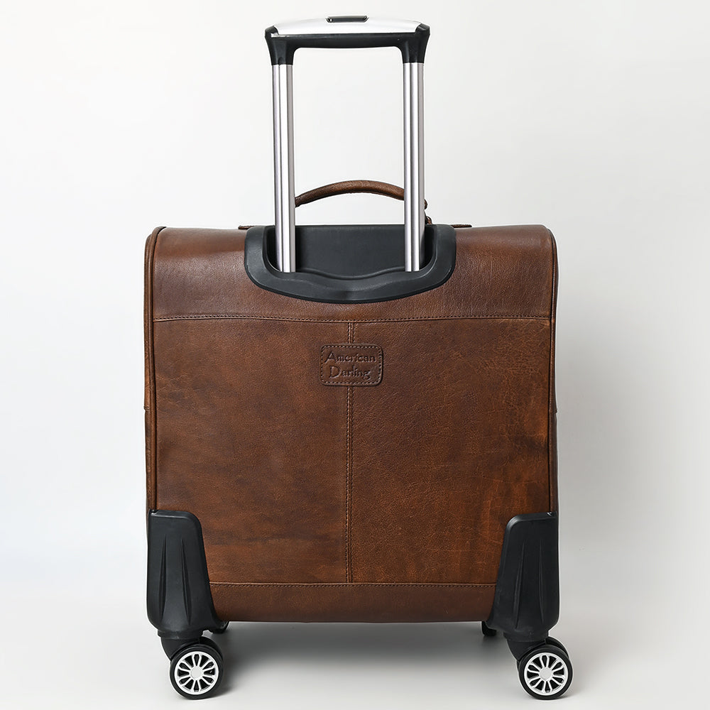 ADBG1571 American Darling Western Leather Travel Case with Hair-On Cowhide & Hand Tooled Floral
