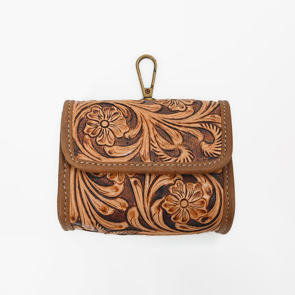 ADCHA127 American Darling Genuine Hand-Tooled Floral Leather Flap Pouch Clip