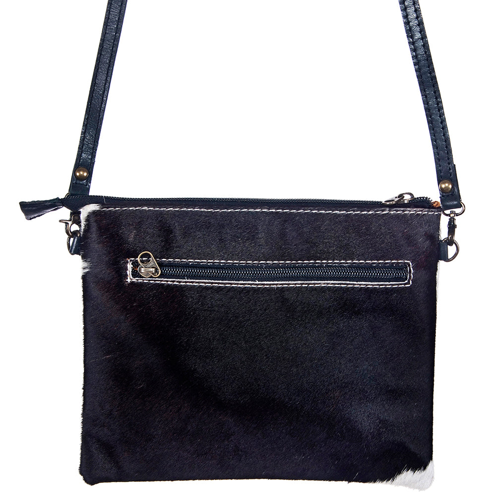 ADBG109 American Darling Western Hair-On Cowhide Crossbody Bag with Leather Trim
