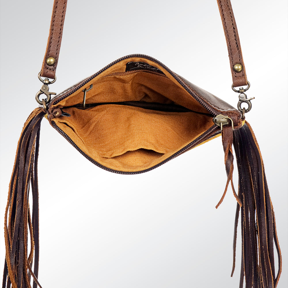LC-ADBGS142 Hair-On Mini Crossbody - Western Leather Purse with Adjustable Strap