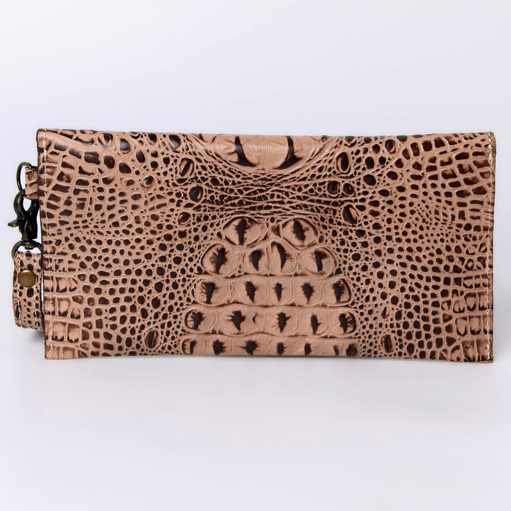 ADBG968 American Darling Crocodile Embossed Western Leather Wallet