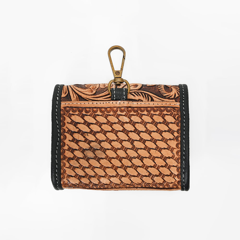 ADCHA127 American Darling Genuine Hand-Tooled Floral Leather Flap Pouch Clip