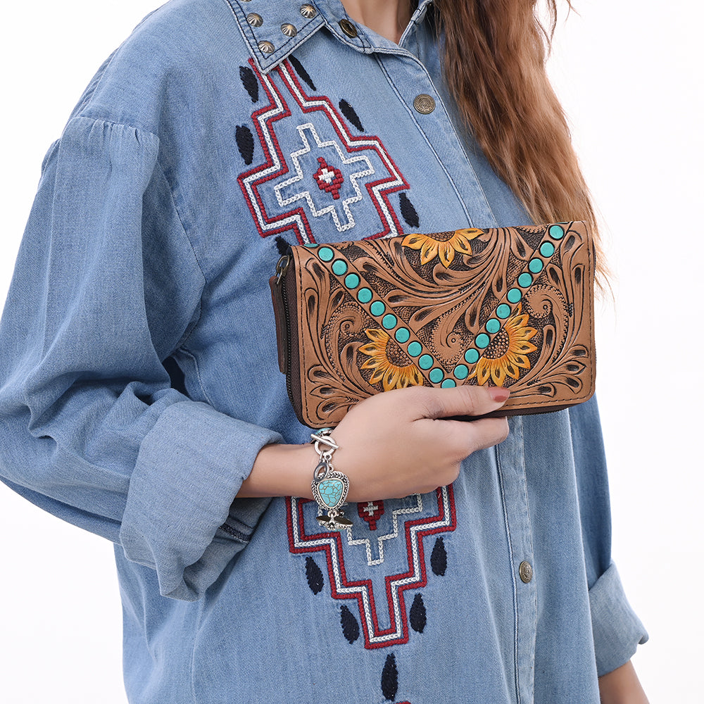 OHG145 Wallet Genuine Leather women bag western Bag