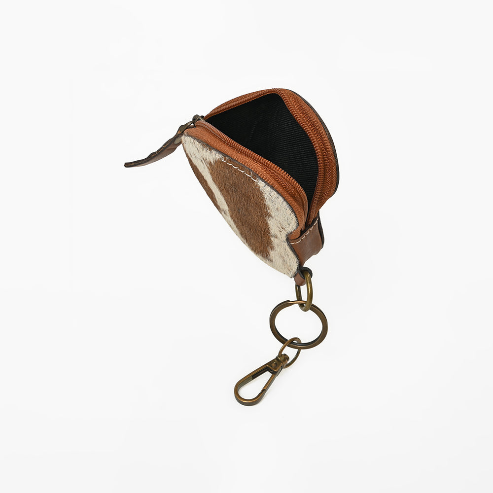 ADCHA129 American Darling Genuine Hair-On Heart-Shaped Bag & Coin Purse Keychain