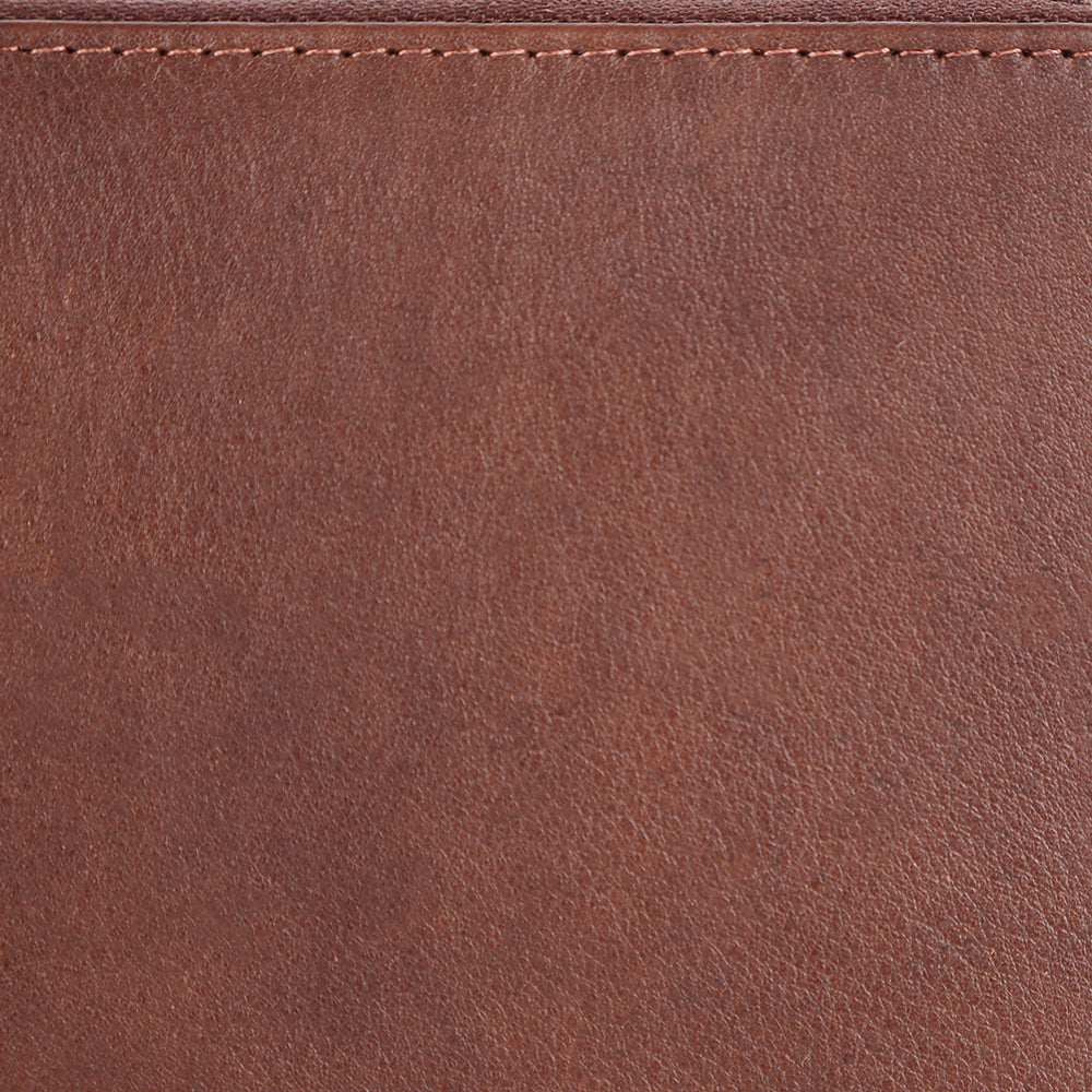 ADBGM394 Saddle Brown Zip-Around Leather Wallet Wristlet - American Darling