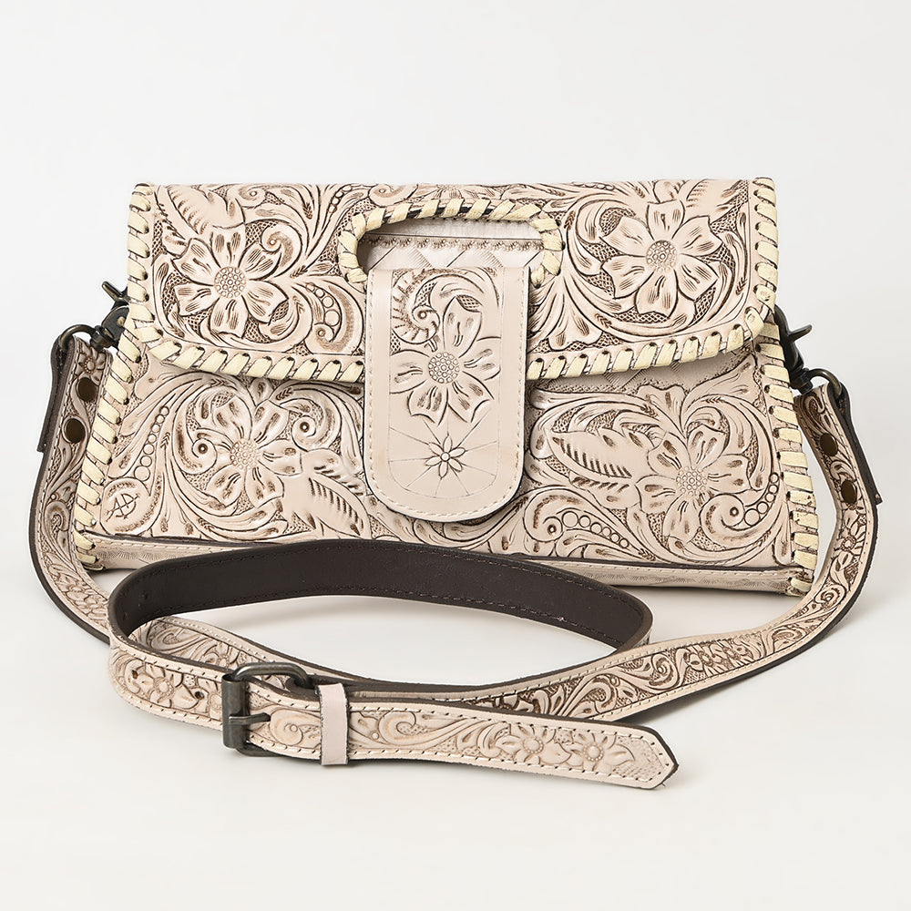 ADBG1134 American Darling Hand Tooled Floral Leather Wallet Bag Clutch & Crossbody Handbag