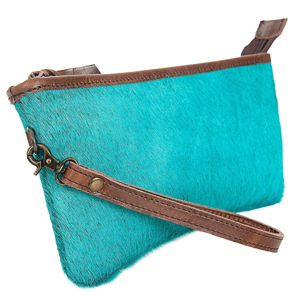 ADBG344 American Darling Hair On Hide Leather Western Style Wristlet Clutch Purse