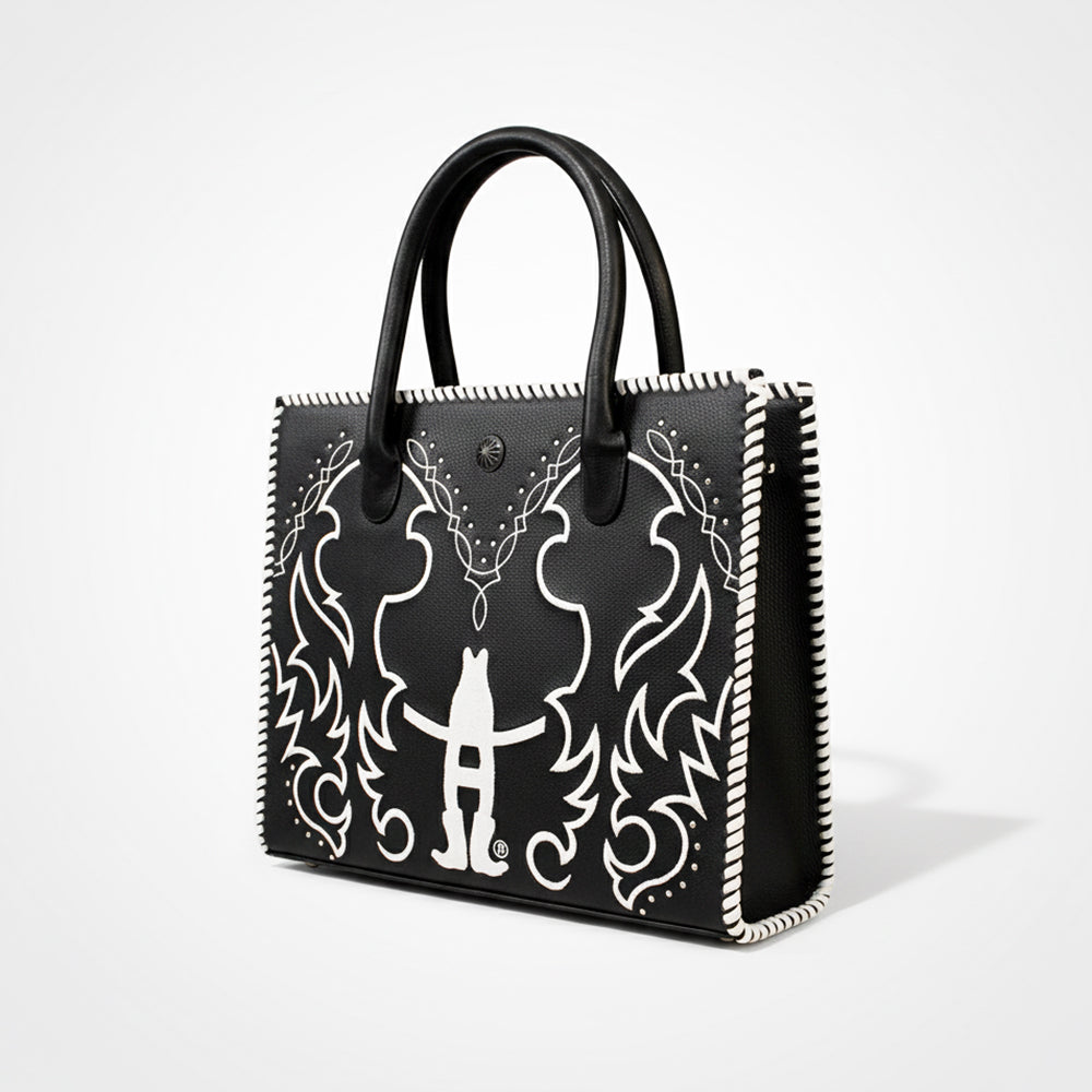Midnight Rodeo Black Genuine Leather Tote Bag