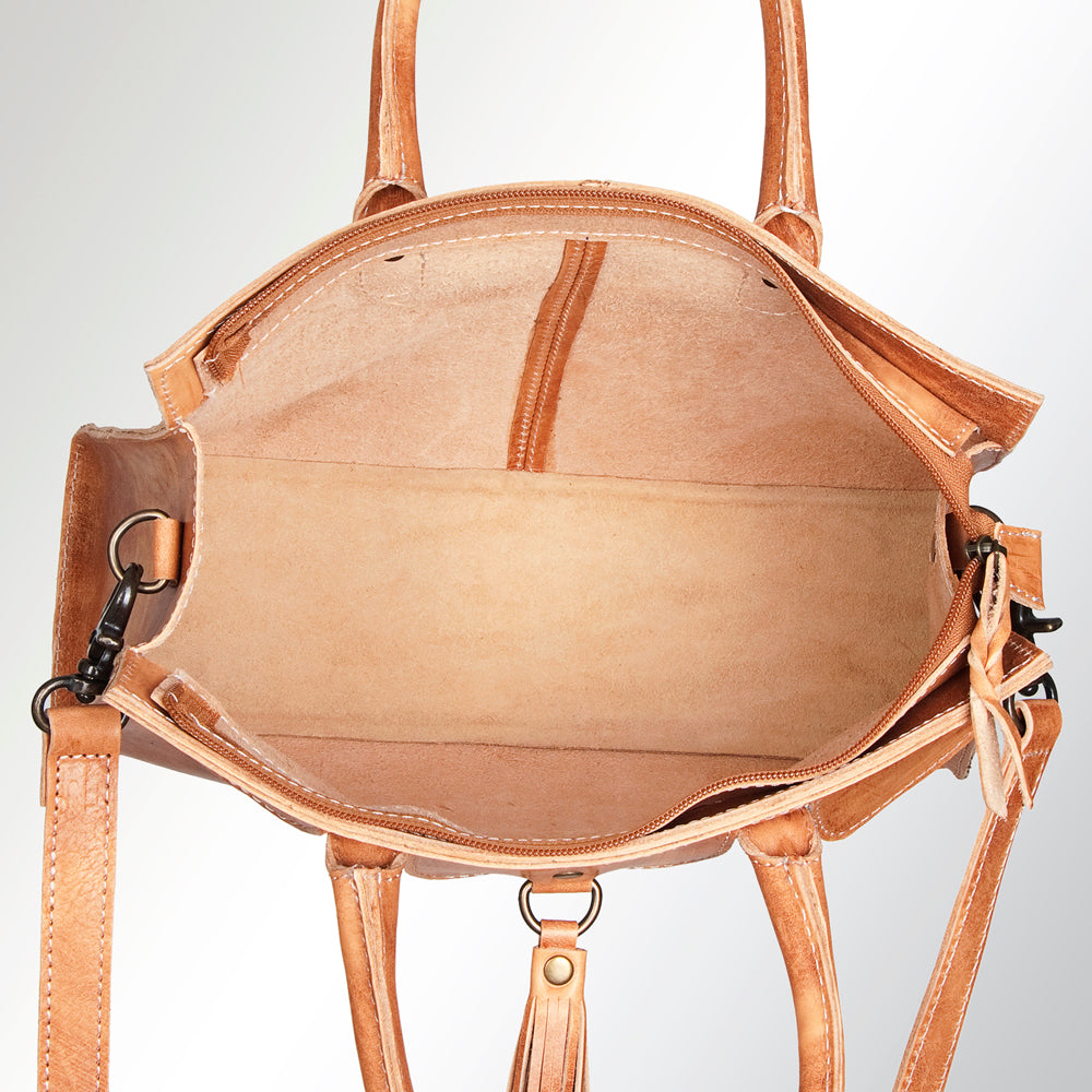 ADBG704 American Darling Handcrafted Western Leather Tote Bag with Tassels