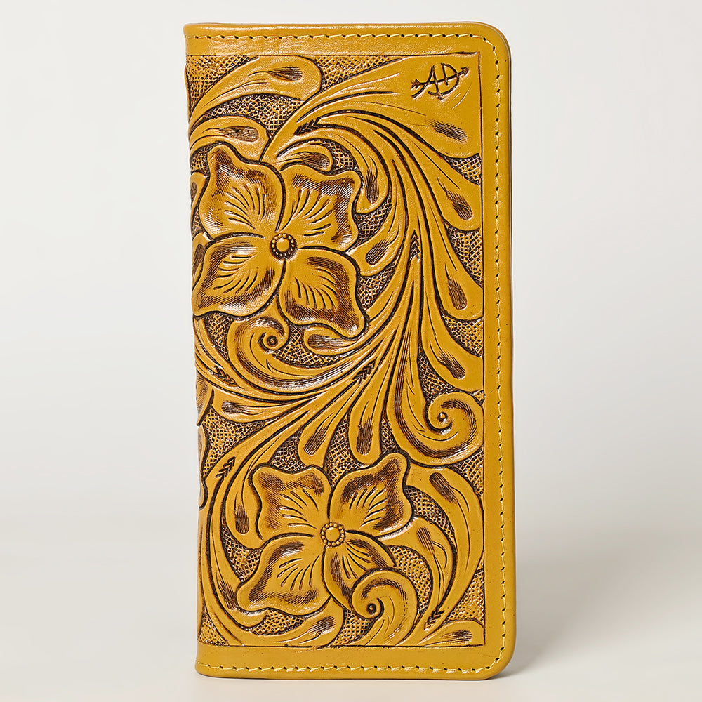 ADBG1269 American Darling Hand-Tooled Genuine Leather Western Wallet Handbag - Floral Carved Women Wallet