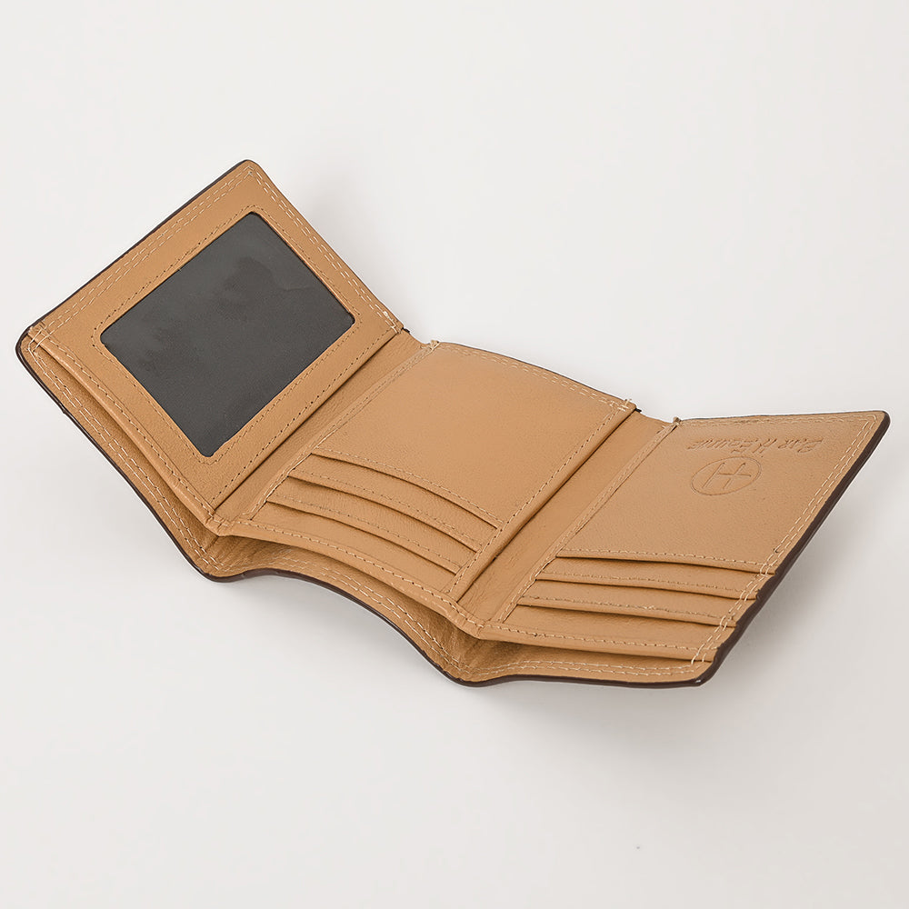 BEBGM178-Western Leather Trifold Wallet