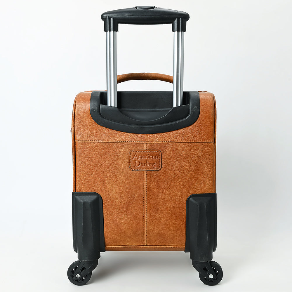 ADBG1612 American Darling Western Leather Travel Case with Hair-On Cowhide & Hand-Tooled Details