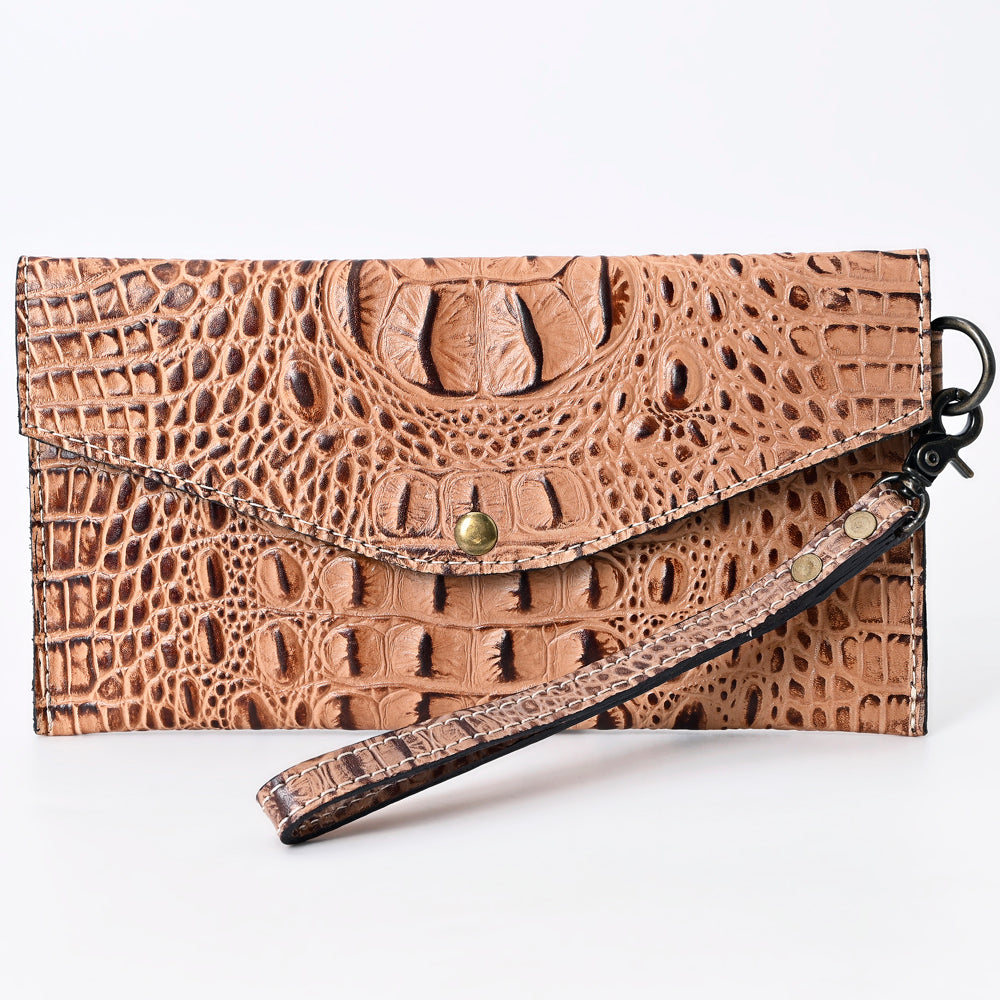 ADBG968 American Darling Crocodile Embossed Western Leather Wallet
