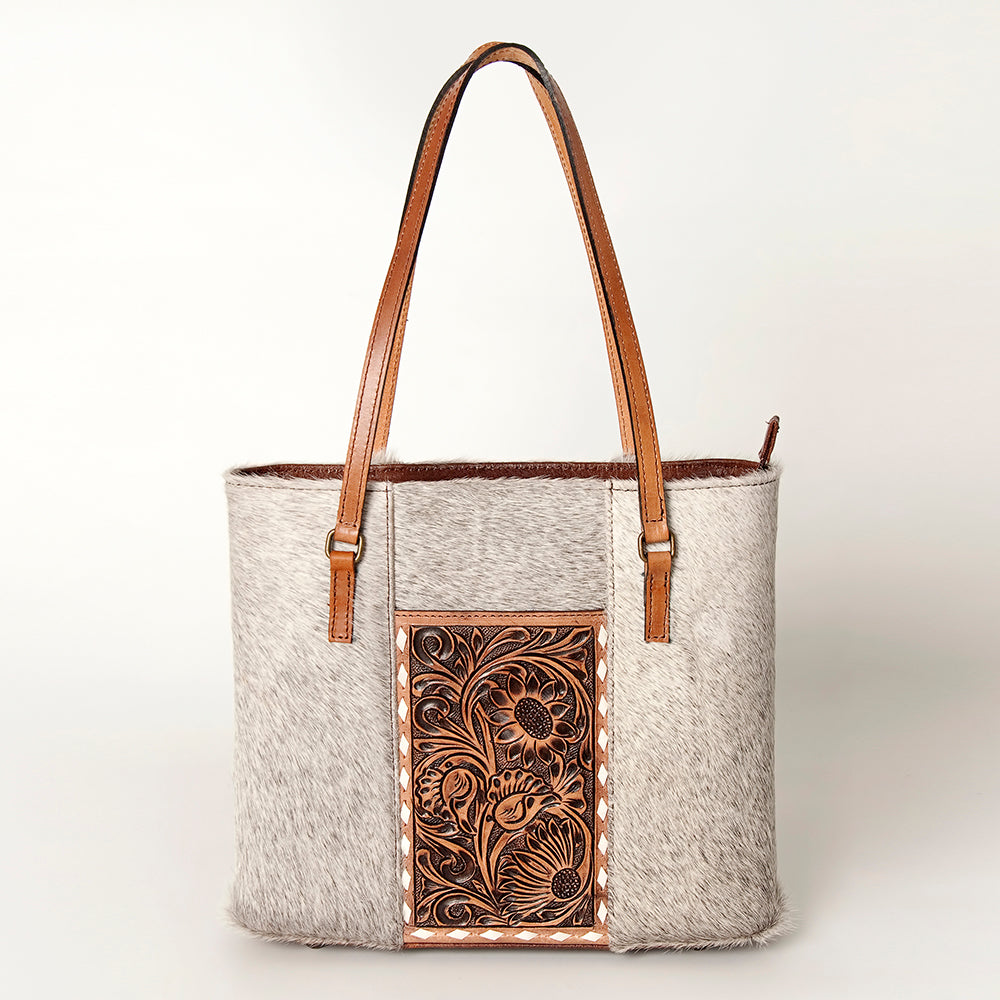 ADBG895 American Darling Hair on Hide Cowhide Tote & Hand Tooled Leather Bag