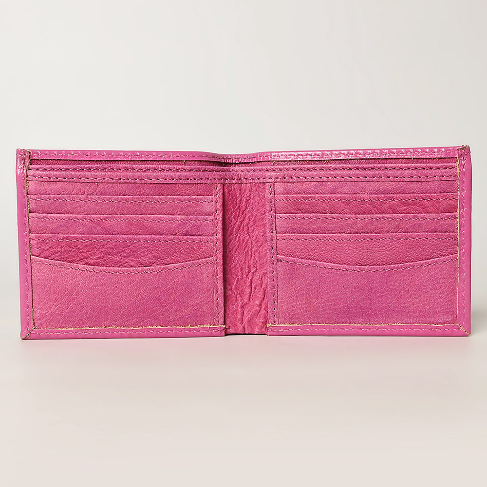 ADBG1236 American Darling Hand Tooled Leather Bifold Wallet -Floral Carved Purse