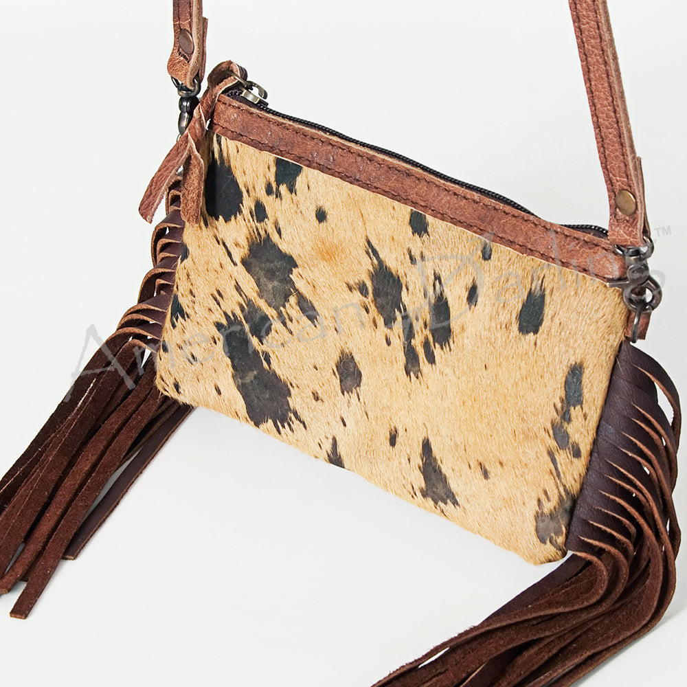 ADBGS142 Mini Crossbody - Hair-On Leather Fringe Bag with Removable Strap