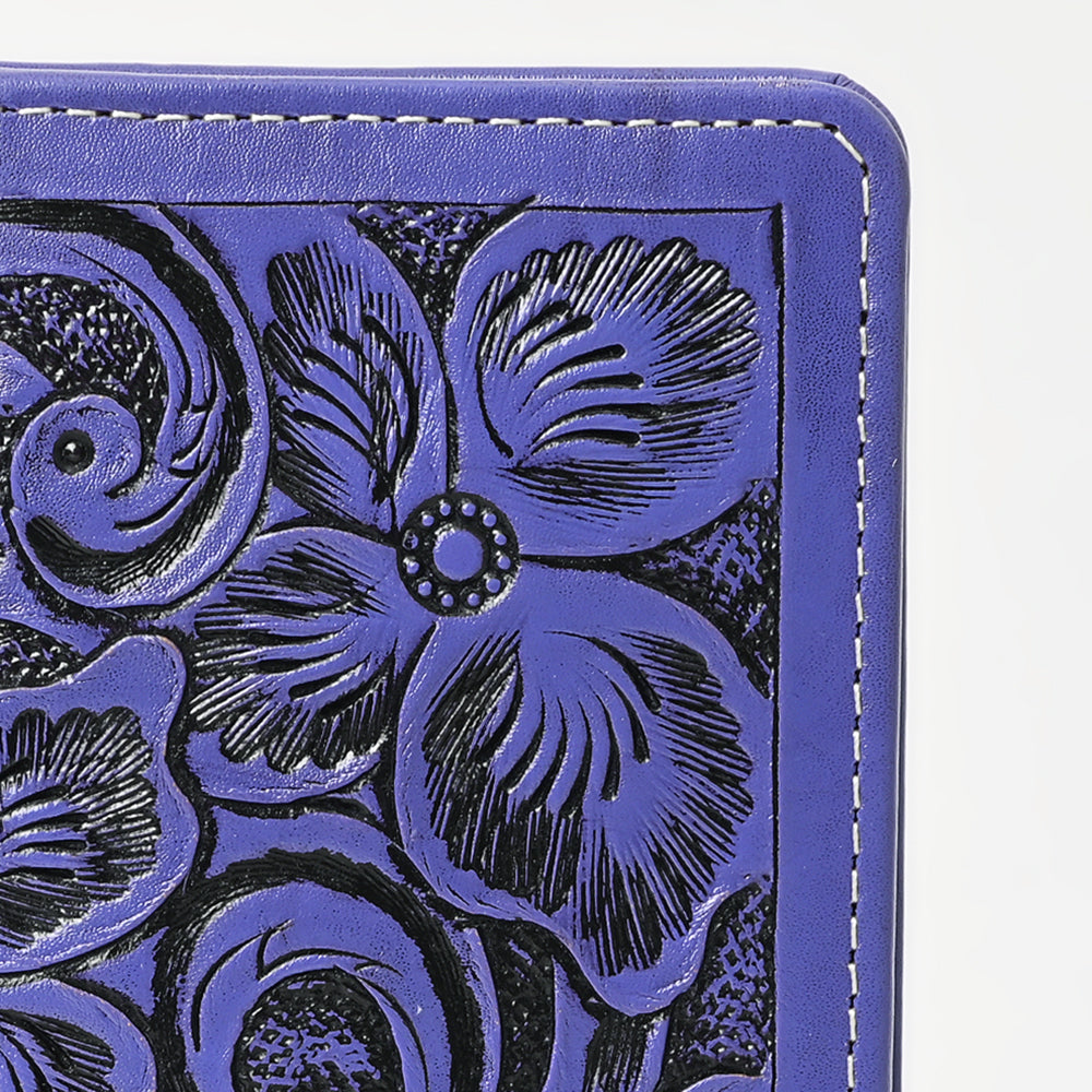 ADBG1269 American Darling Hand-Tooled Genuine Leather Western Wallet Handbag - Floral Carved Women Wallet