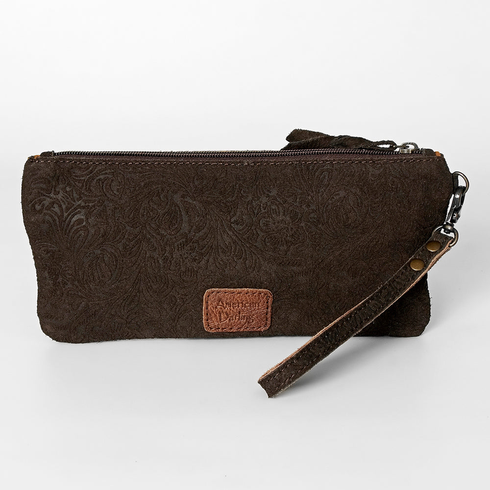 ADBG344 American Darling Hand Tooled Leather WristletBag