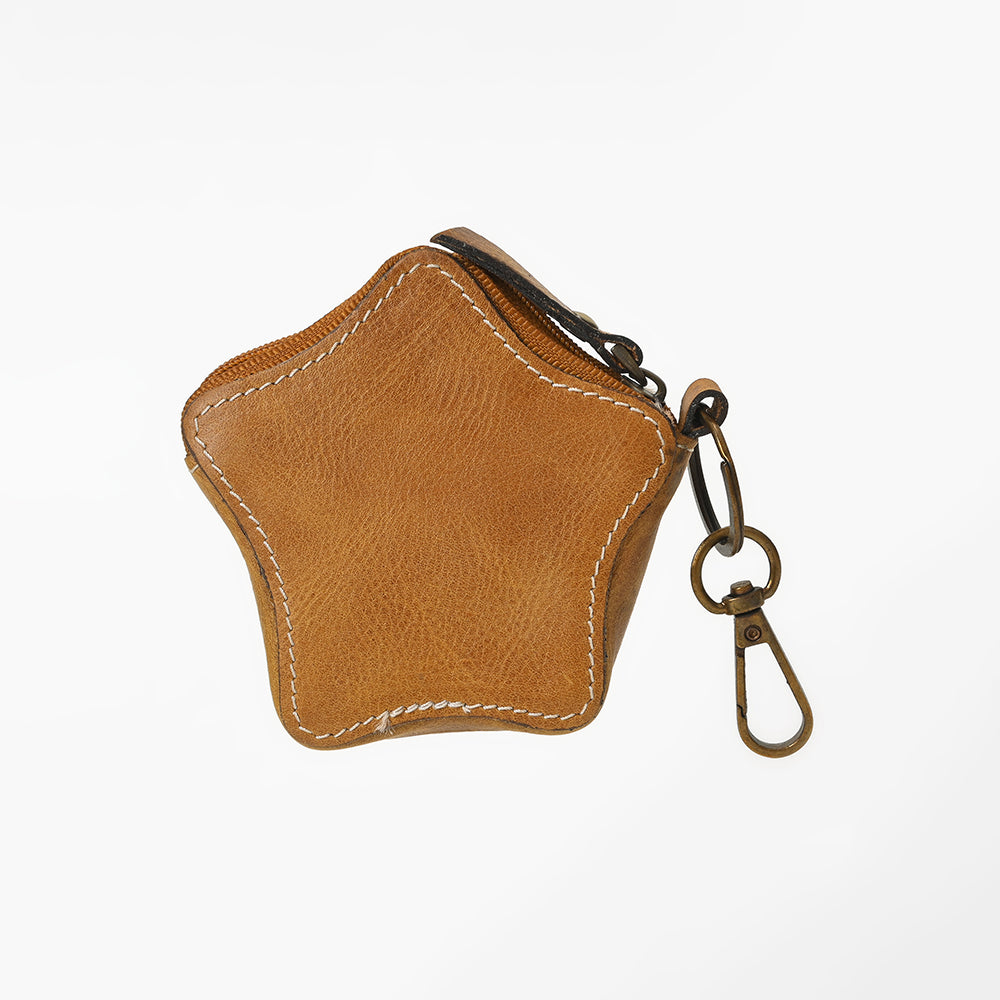 ADCHA128 American Darling Genuine Hair-On Star-Shaped Coin Purse Keychain
