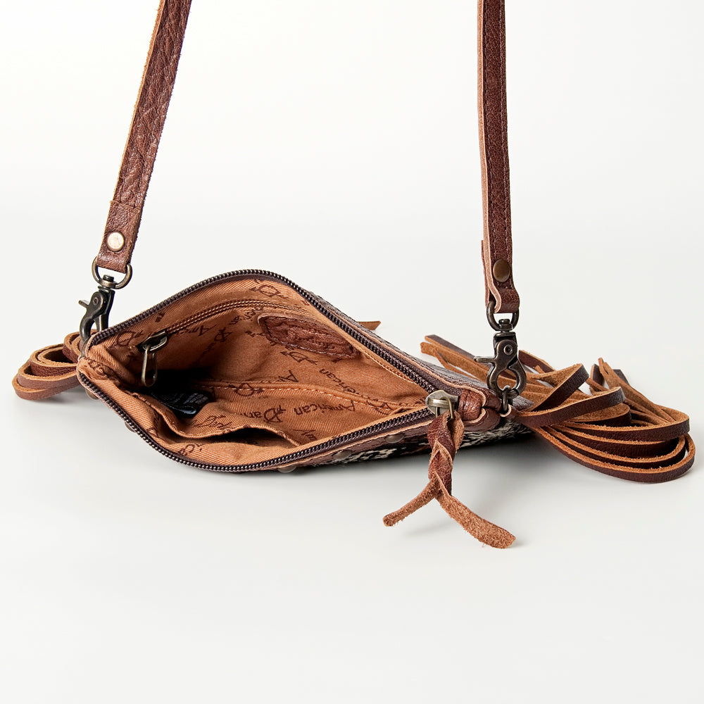 ADBGS142 Mini Crossbody - Hair-On Leather Fringe Bag with Removable Strap