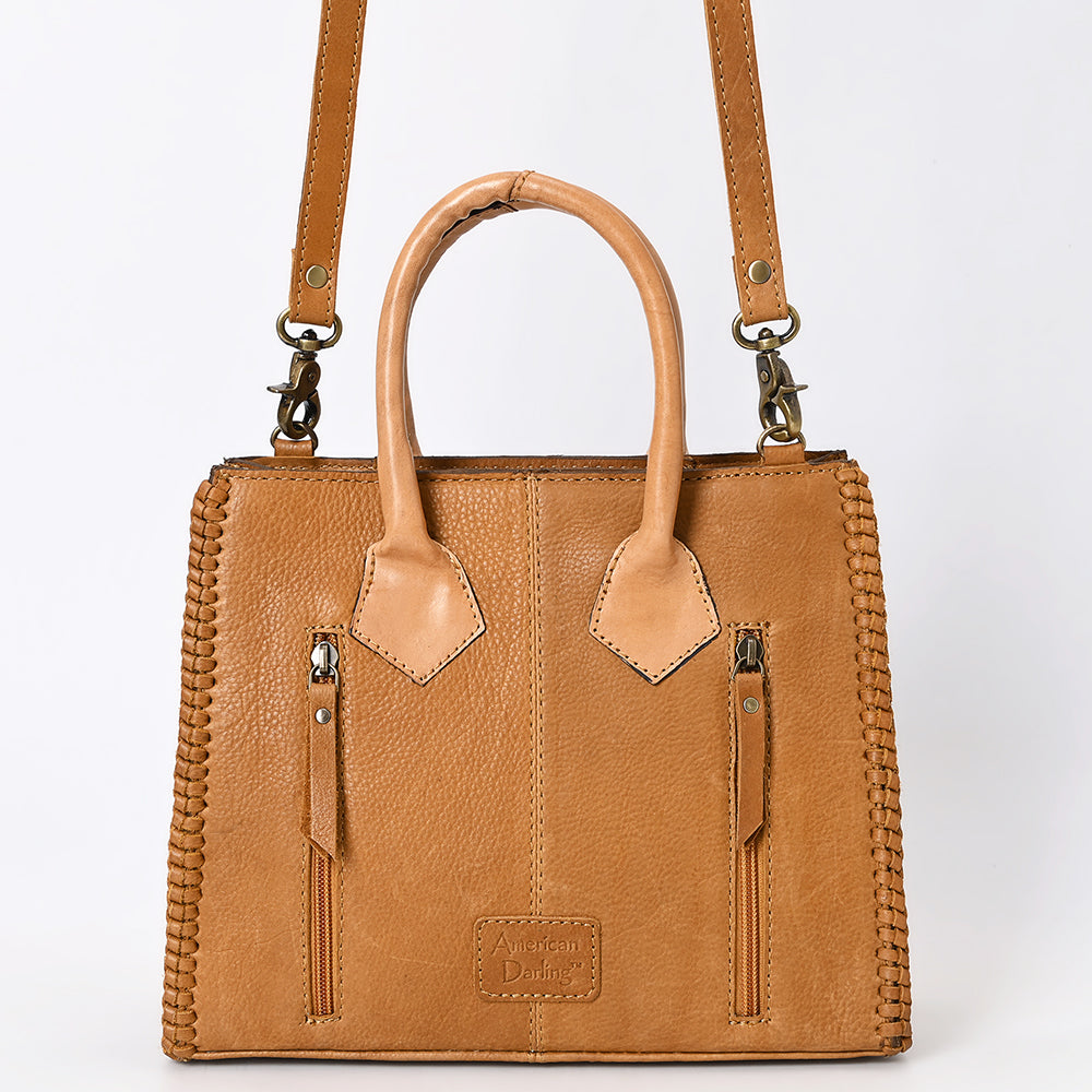 ADBGA488 American Darling Hair-On Cowhide Leather Tote Bag Floral Carved