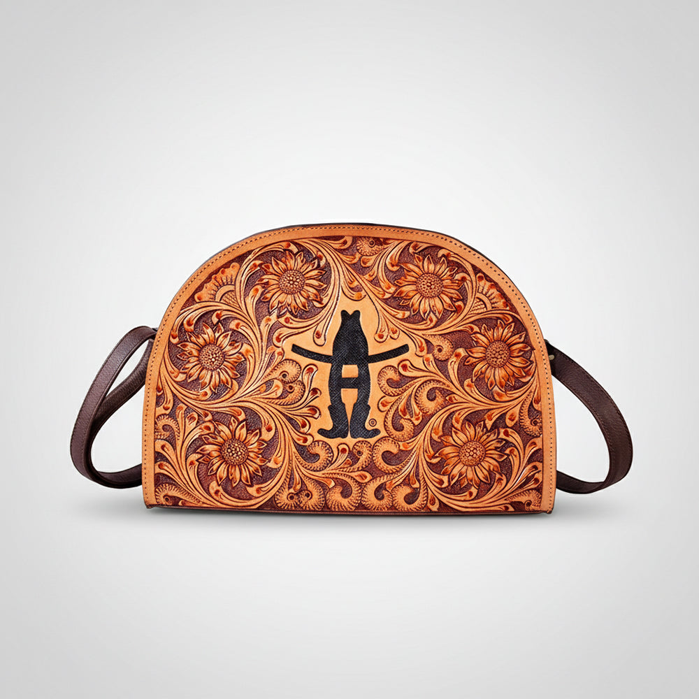 Legacy Rodeo Genuine Leather hand tooled Tooled crossbody bag
