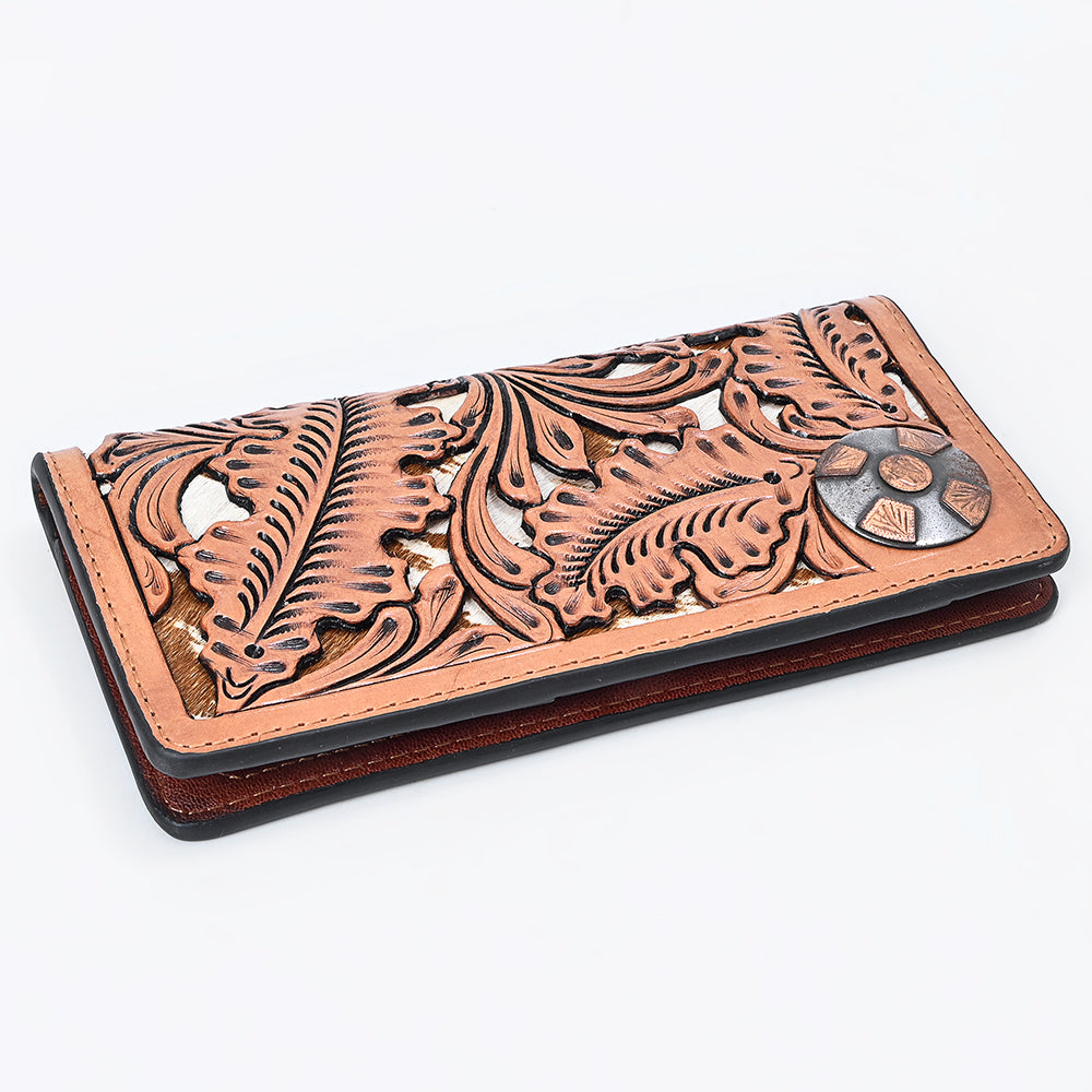 ADBG1826 American Darling Hand Tooled Floral Carved Leather Wallet handbag