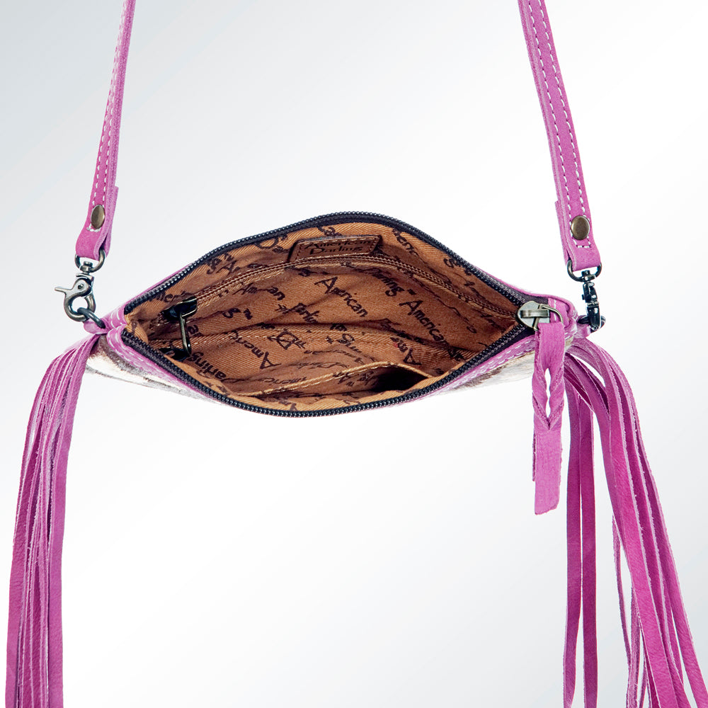 LC-ADBGS142 Hair-On Mini Crossbody - Western Leather Purse with Adjustable Strap