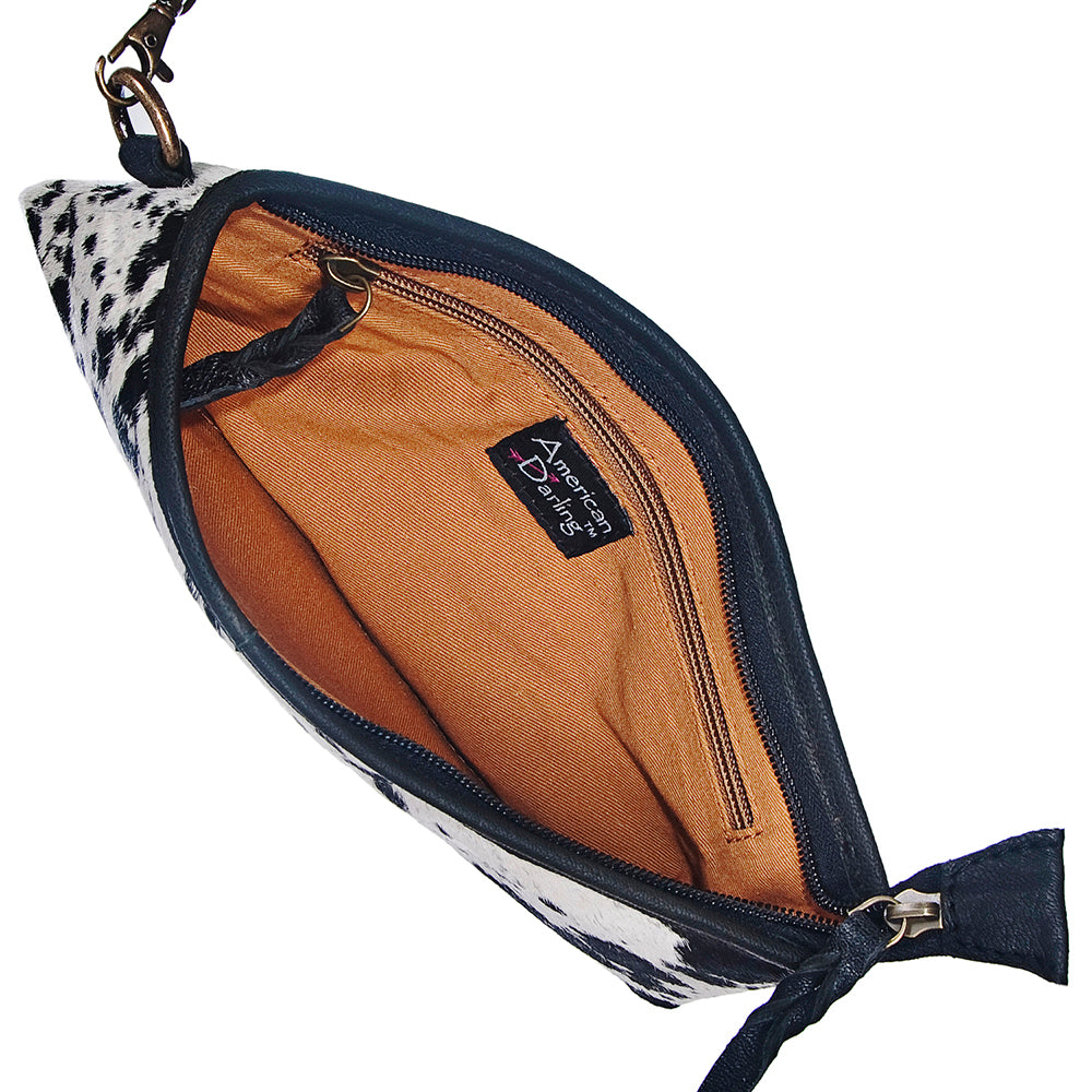 ADBG344 American Darling Genuine Hair On Hide Pattern Leather Western Wristlet