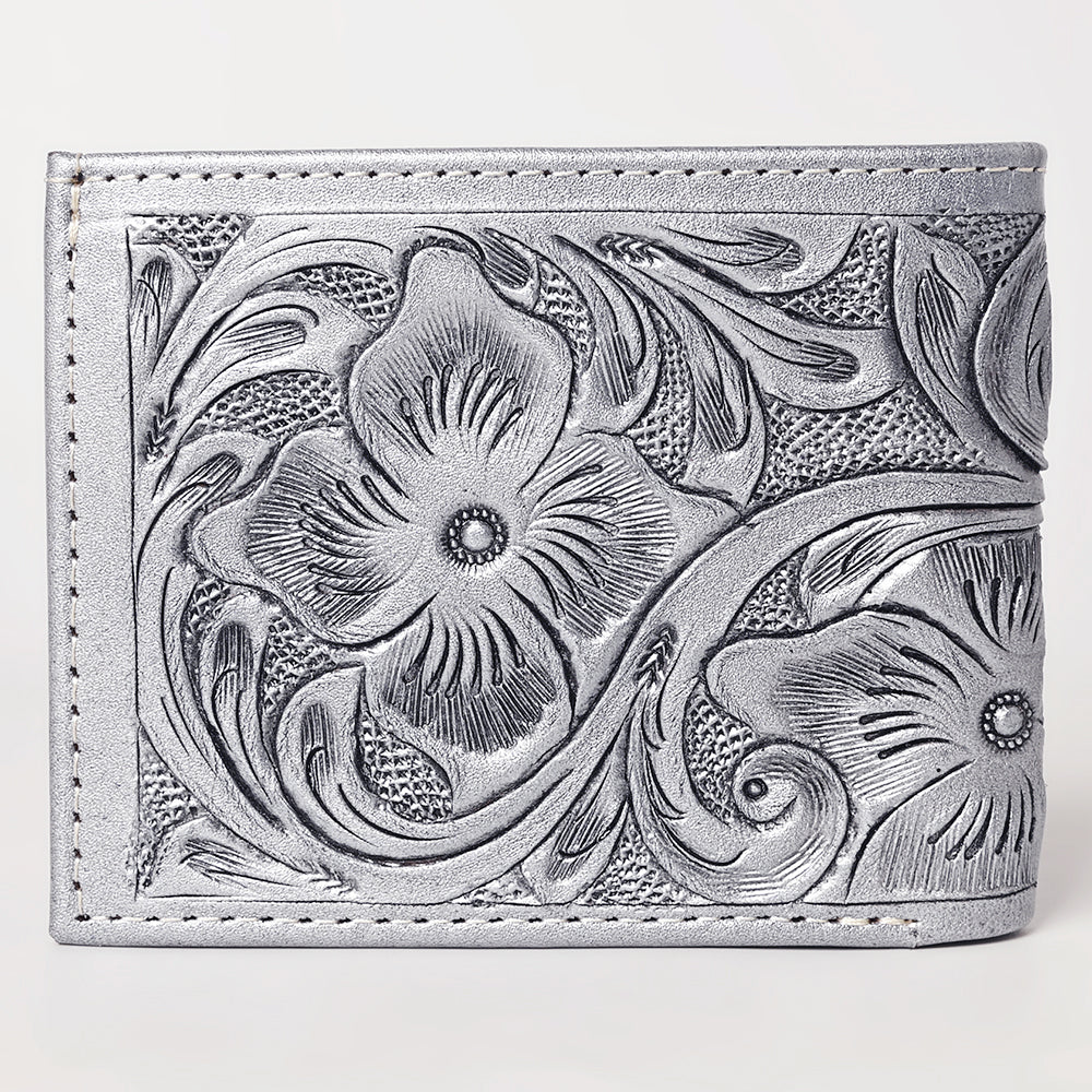 ADBG1236 American Darling Hand Tooled Leather Bifold Wallet -Floral Carved Purse