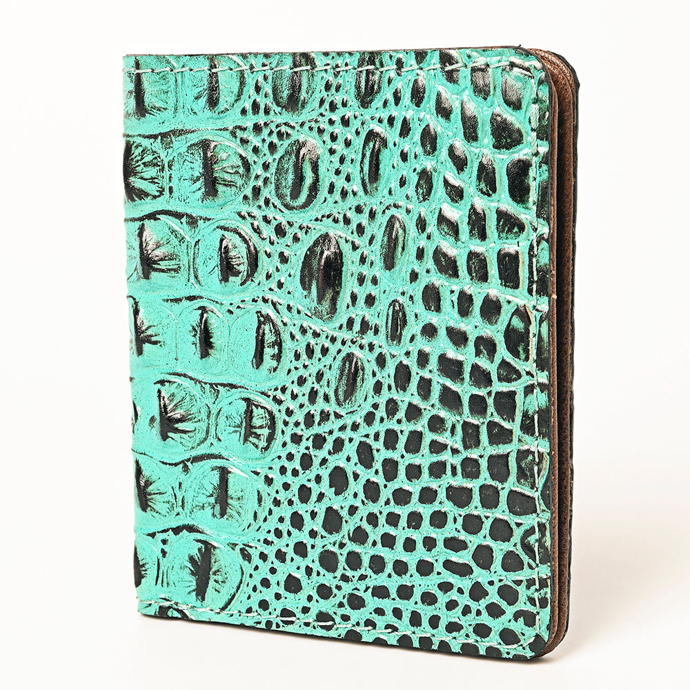 ADBG1248 American Darling Western Genuine Leather Crocodile Embossed Wallet Bag -Compact Women Handmade Wallet