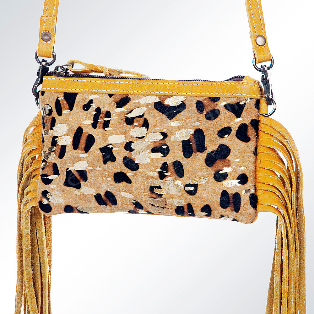 ADBGS142 Mini Crossbody - Hair-On Leather Fringe Bag with Removable Strap