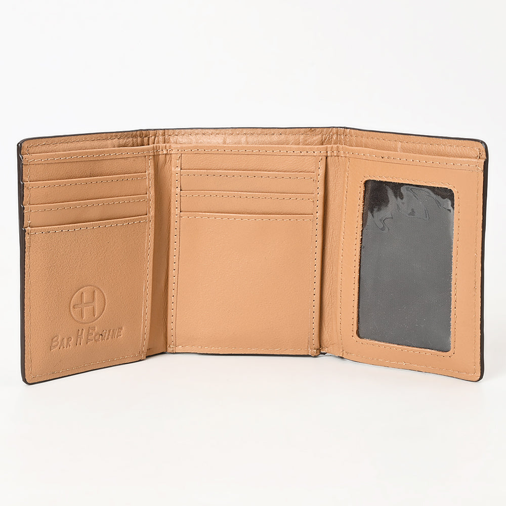BEBGM184-Western Leather Trifold Wallet