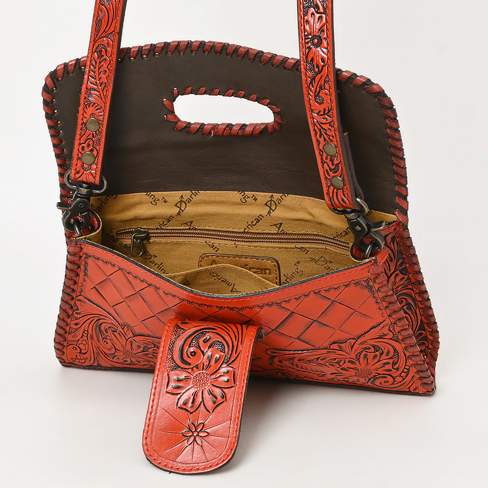 ADBG1134 American Darling Hand Tooled Floral Leather Wallet Bag Clutch & Crossbody Handbag