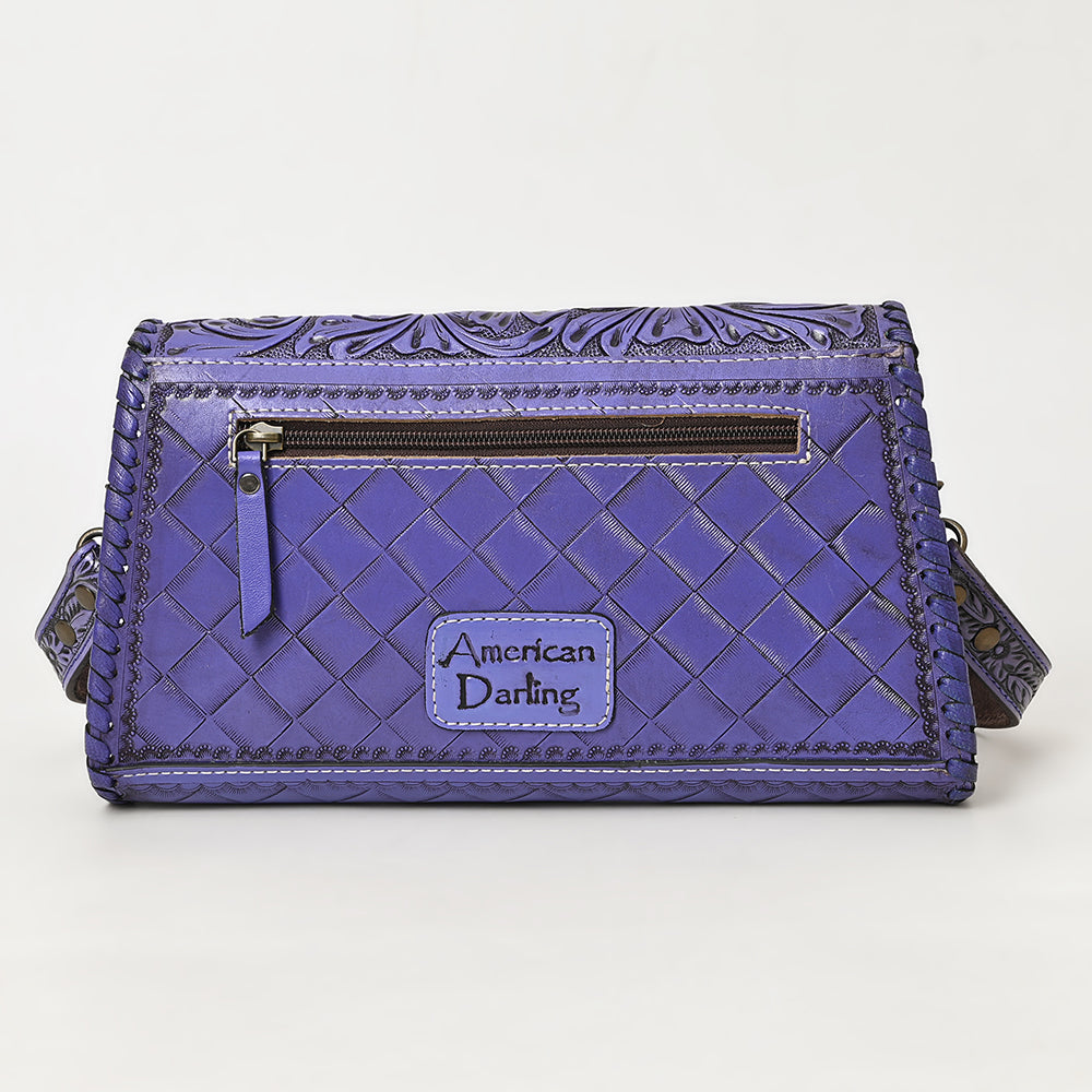 ADBG1134 American Darling Hand Tooled Floral Leather Wallet Bag Clutch & Crossbody Handbag