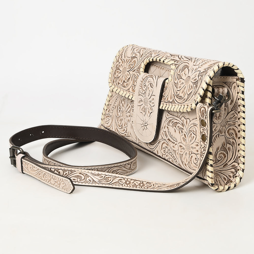 ADBG1134 American Darling Hand Tooled Floral Leather Wallet Bag Clutch & Crossbody Handbag