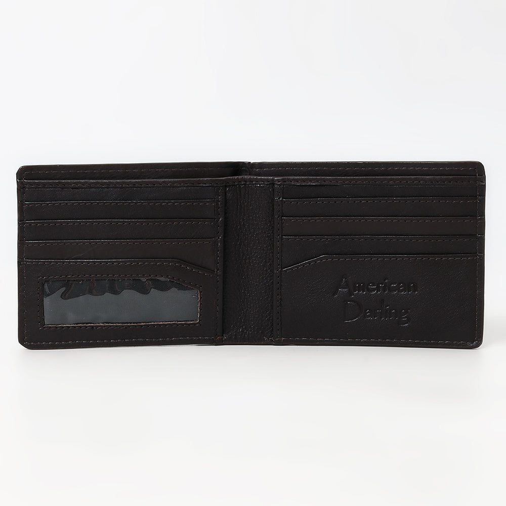 ADBGM529 Genuine suede Western Bifold Wallet - Embroidered Leather Mens Cowboy Wallet