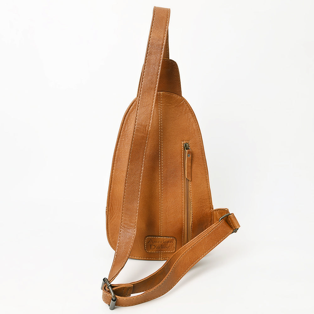 ADBG1146 American Darling Floral Hand Tooled Bag | Hair on Cowhide Sling