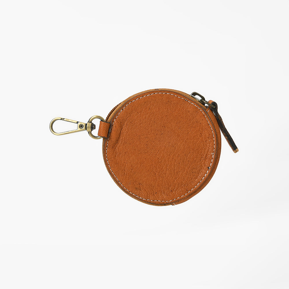 ADCHA120 American Darling Genuine Leather Hair-on-Hide Round Coin Purse Clip