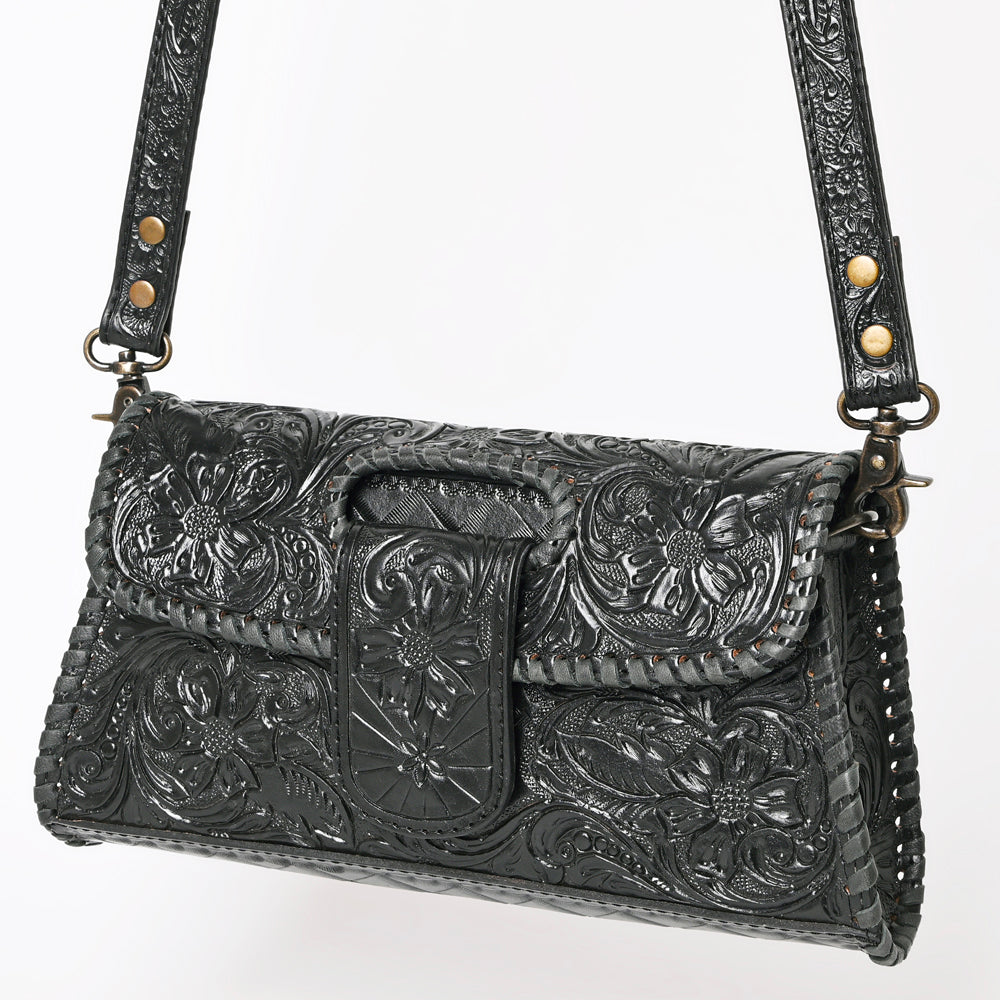 ADBG1134 American Darling Hand Tooled Floral Leather Wallet Bag Clutch & Crossbody Handbag