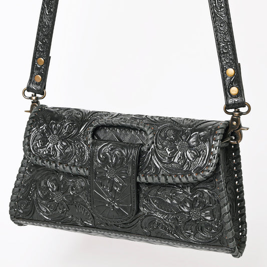 ADBG1134 American Darling Hand Tooled Floral Leather Wallet Bag Clutch & Crossbody Handbag