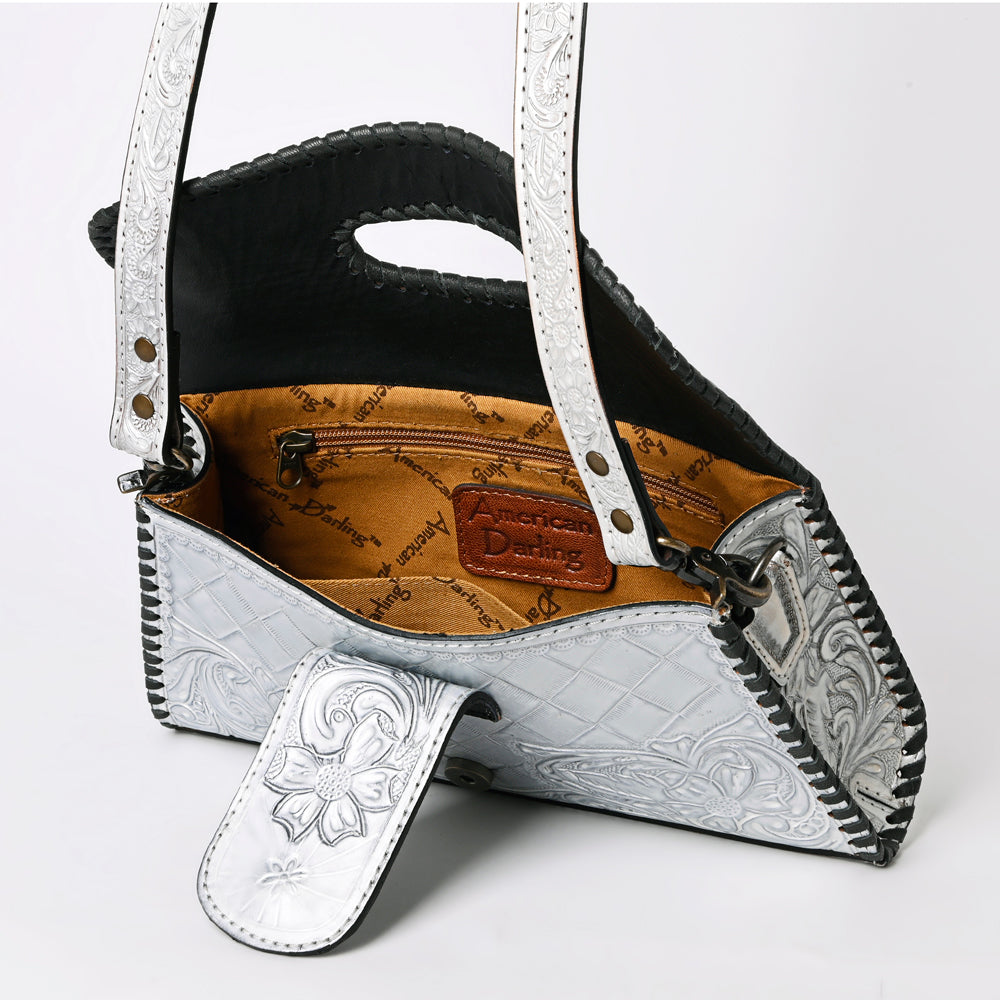 ADBG1134 American Darling Hand Tooled Floral Leather Wallet Bag Clutch & Crossbody Handbag