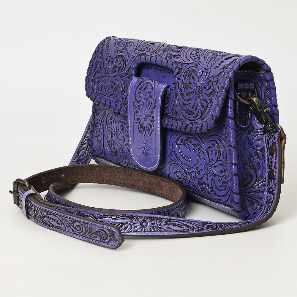 ADBG1134 American Darling Hand Tooled Floral Leather Wallet Bag Clutch & Crossbody Handbag