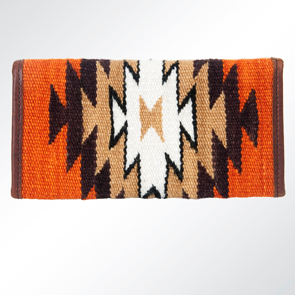 ADBG645 American Darling Hand Woven Saddle Blanket Western Leather Wallet Bag