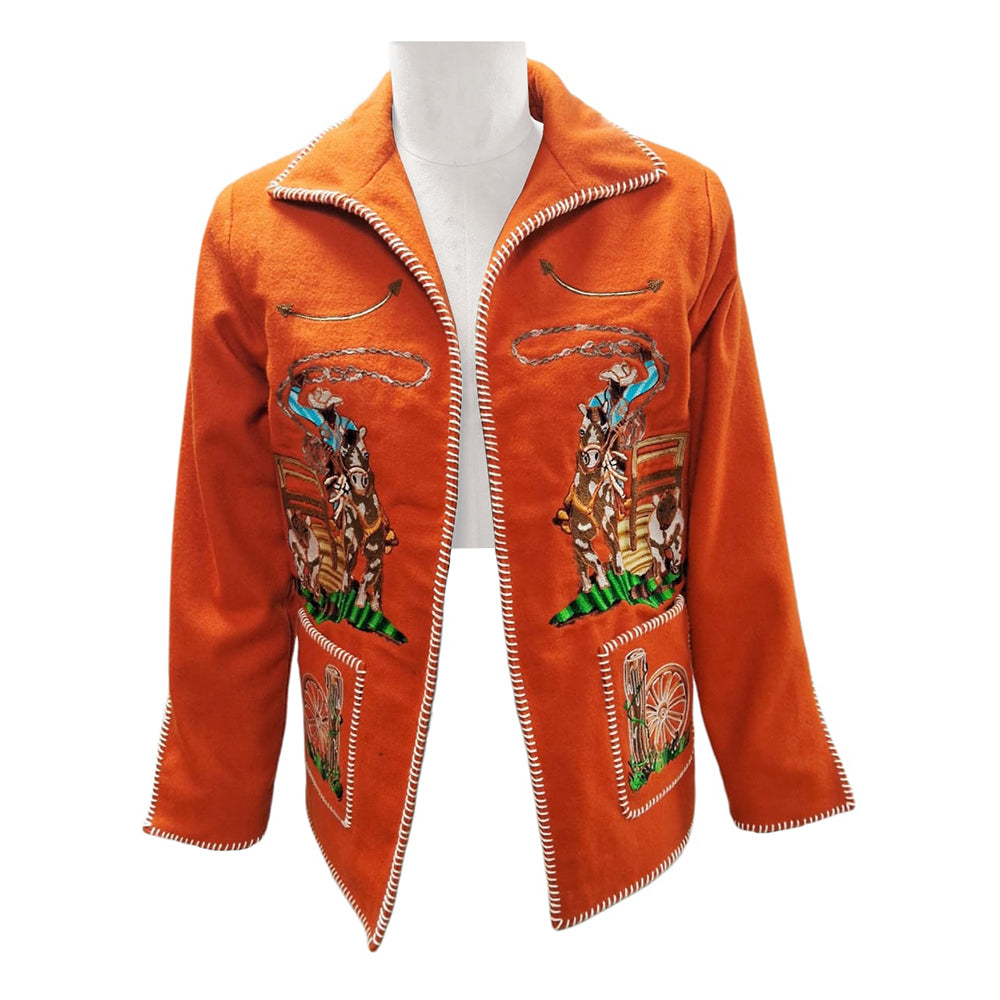 ADJKT098 American Darling Western Cowboy Embroidered Woolen Fabric Rodeo Jacket