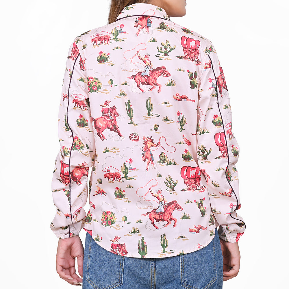 ADSH088 American Darling 100% Satin Cotton Rodeo Theme Country Shirt