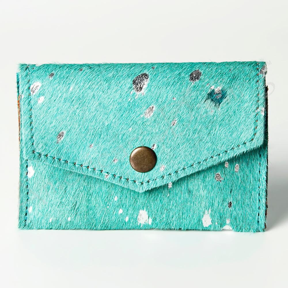 LC-ADBGZ141 Hair-On Cowhide Coin Purse - Western Leather Mini Wallet